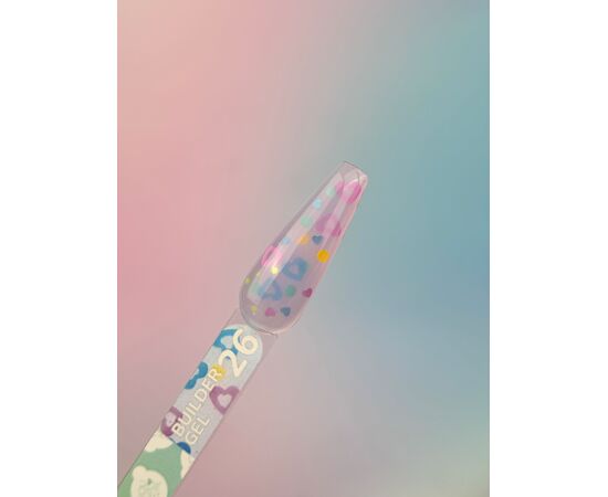 You Are Cute. Builder Gel #26, 15 ml, гель для нарощування з кольоровими сердечками #3