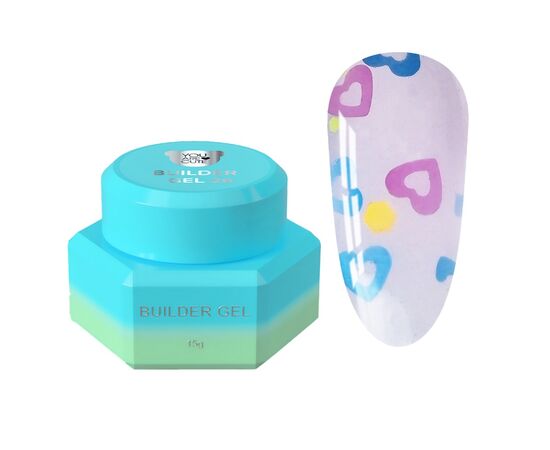 You Are Cute. Builder Gel #26, 15 ml, гель для нарощування з кольоровими сердечками #1