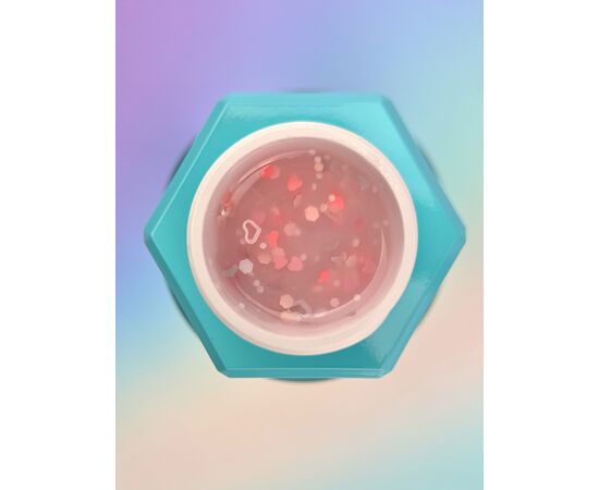 You Are Cute. Builder Gel #27, 15 ml, гель для нарощування з кольоровими сердечками #2