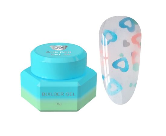 You Are Cute. Builder Gel #28, 15 ml, гель для нарощування з кольоровими сердечками #1