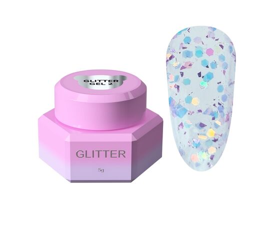 You Are Cute. Glitter Gel #02, 5 ml, Блискітки для нігтів #1