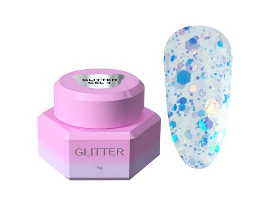You Are Cute. Glitter Gel #04, 5 ml, Блискітки для нігтів #1
