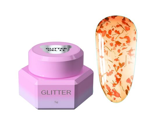 You Are Cute. Glitter Gel #11, 5 ml, Прозорий гель з сухоцвітами #1