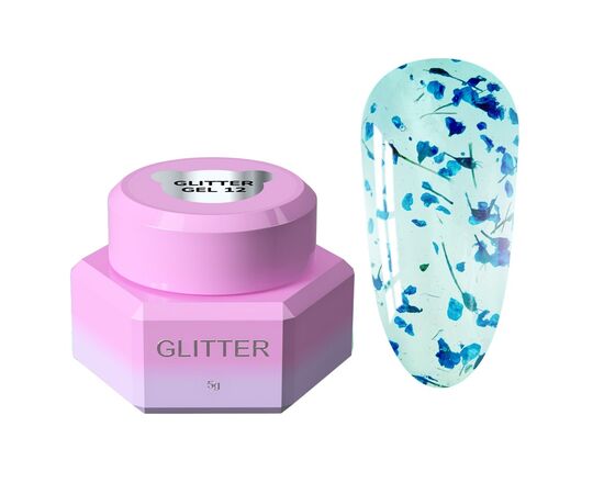 You Are Cute. Glitter Gel #12, 5 ml, Прозорий гель з сухоцвітами #1