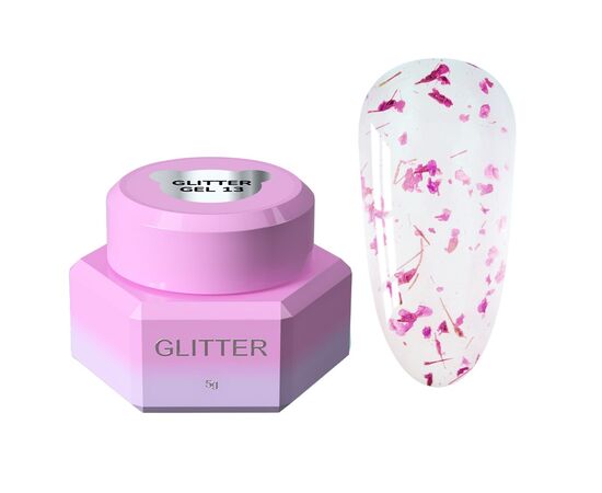 You Are Cute. Glitter Gel #13, 5 ml, Прозорий гель з сухоцвітами #1
