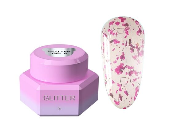 You Are Cute. Glitter Gel #08, 5 ml, Прозорий гель з сухоцвітами #1