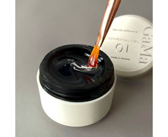 GA&MA. Universal builder gel, #1 Clear, 50 ml, гель без опилу, прозорий, рідкий #2