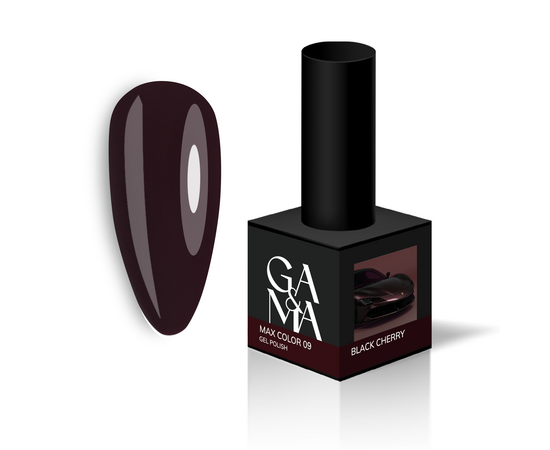 GA&MA. Gel polish, Max Color #009 Black Cherry, 10 ml, гель-лак #1