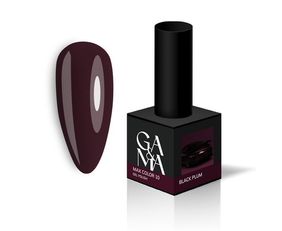 GA&MA. Gel polish, Max Color #010 Black Plum, 10 ml, гель-лак #1
