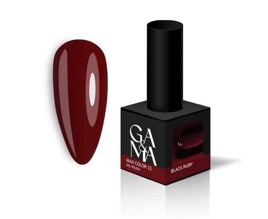 GA&MA. Gel polish, Max Color #012 Black Ruby, 10 ml, гель-лак #1