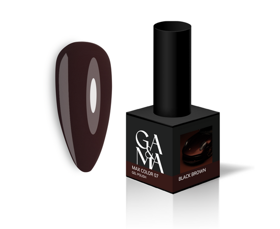 GA&MA. Gel polish, Max Color #007 Black Brown, 10 ml, гель-лак #1