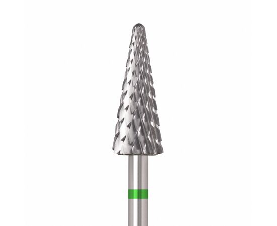 Ülka. Carbide nail bit, cone, green, Ø 6 mm / роб. частина 15 mm, Фреза твердосплавна "Конус" зелена #1