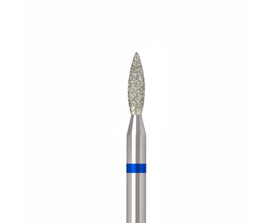Ülka. Diamond nail bit, flame, blue, Ø 2.1 mm / роб. частина 8 mm, Фреза алмазна "Полум'я" синя, гостра #1