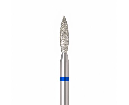 Ülka. Diamond nail bit, flame, blue, Ø 2.3 mm / роб. частина 10 mm, Фреза алмазна "Полум'я" синя, гостра #1