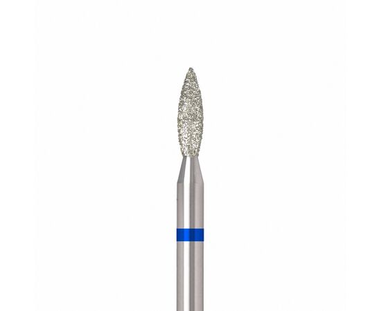 Ülka. Diamond nail bit, flame, blue, Ø 2.3 mm / роб. частина 8 mm, Фреза алмазна "Полум'я" синя, гостра #1