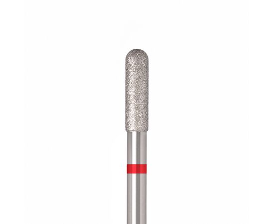 Ülka. Diamond nail bit, cylinder, red, Ø 3 mm / роб. частина 10 mm, Фреза алмазна "Циліндр" червона, заокруглена #1