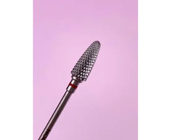 LUNAmoon. Carbide nail bit, corn, red, Фреза твердосплавна "Кукурудза", червона, Ø 5.8 mm #2