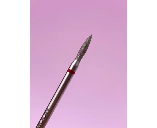 LUNAmoon. Diamond nail bit, flame, red, Фреза алмазна "Полум'я гостре", червона, Ø 1.8 mm #2