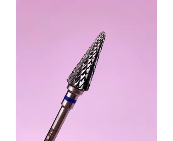 LUNAmoon. Carbide nail bit, cone, blue, Фреза твердосплавна "Ялинка", синя, Ø 4.2 mm #2