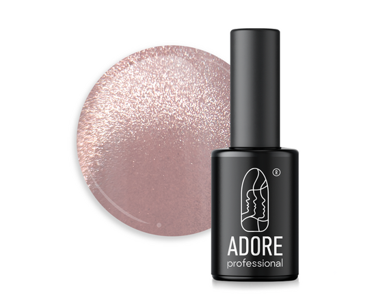 ADORE. Cat's Eye Gel Polish, #E-01, 8 ml. Нюдовий гель-лак "котяче око", лілово-бежевий #1
