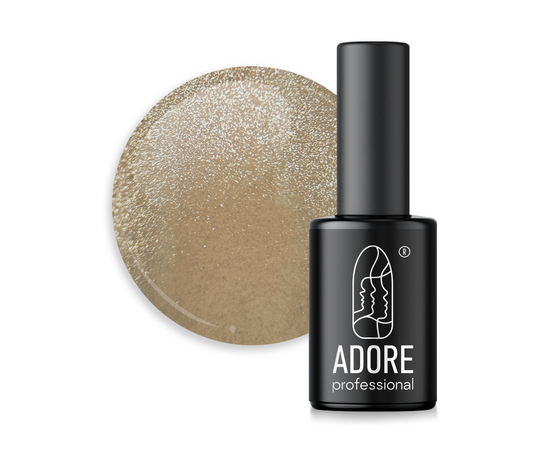 ADORE. Cat's Eye Gel Polish, #E-02, 8 ml. Нюдовий гель-лак "котяче око", пісочно-бежевий #1