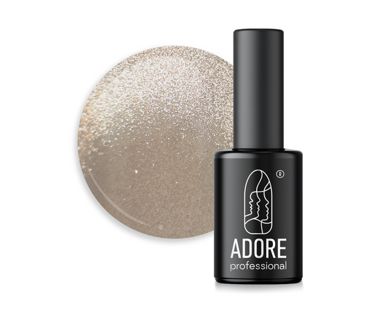 ADORE. Cat's Eye Gel Polish, #E-05, 8 ml. Нюдовий гель-лак "котяче око", коричнево-бежевий #1