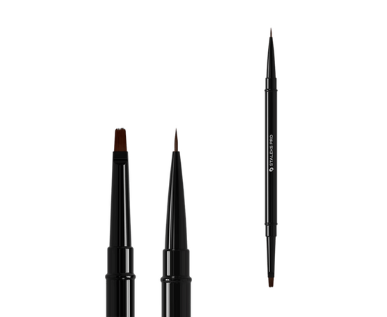 STALEKS. Manicure brush liner and Gel brush, Expert 7 mm та 7 mm. Пензлик-лайнер та для гелю двосторонній #1