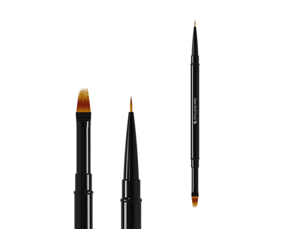 STALEKS. Manicure brush liner and Gradient brush, Expert 7 mm та 11 mm. Пензлик-лайнер та для градієнту двосторонній #1