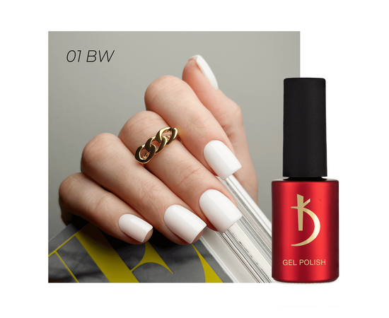 KODI Gel polish #01BW, яскраво-білий, 7 ml, гель-лак #4