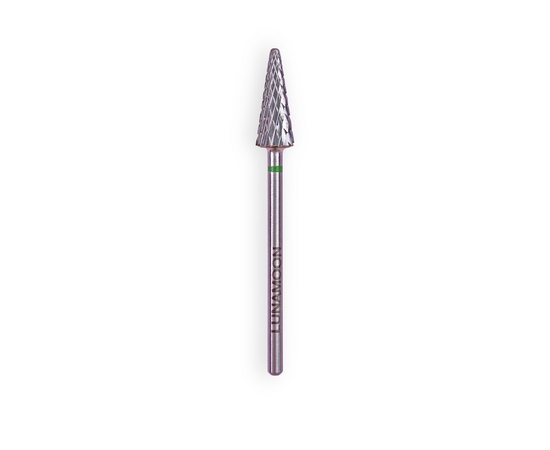 LUNAmoon. Carbide nail bit, cone, green, Фреза твердосплавна "Ялинка", зелена, Ø 4.5 mm #1