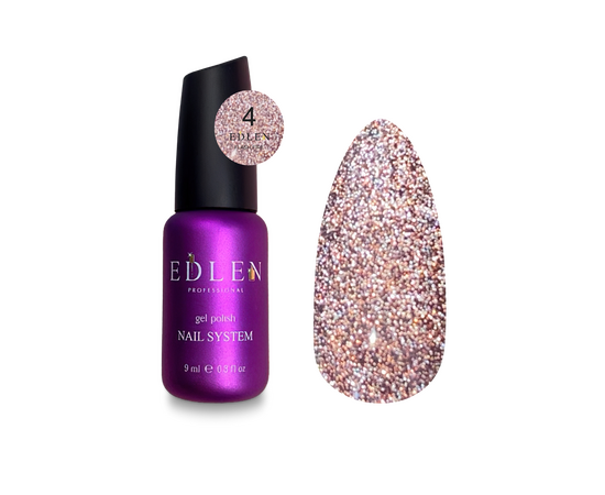 УЦІНКА / EDLEN Gel Polish Flash Fire №04, 9 ml, світловідбиваючий гель-лак #1
