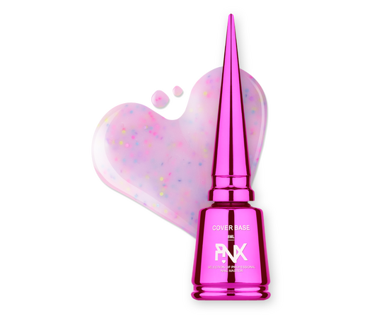 PINX. Cover Base "Candyland",  #002, 8 ml. Кольорова база з кольоровими частинками #1