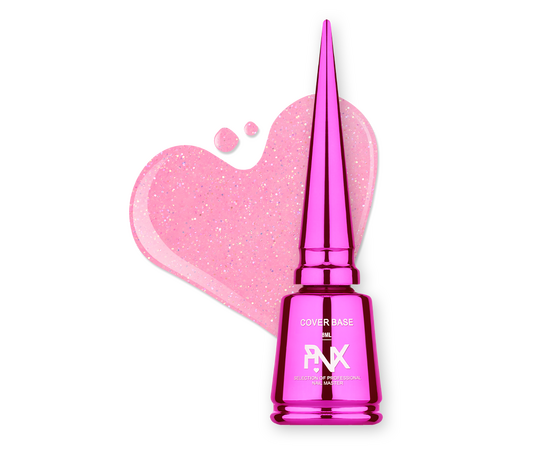 PINX. Cover Base "Cristal Magic",  #002, 8 ml. Кольорова база з шимером #1