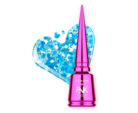 PINX. Cover Base "Starlight",  #003, 8 ml. Прозора база з кольоровими частинками #1