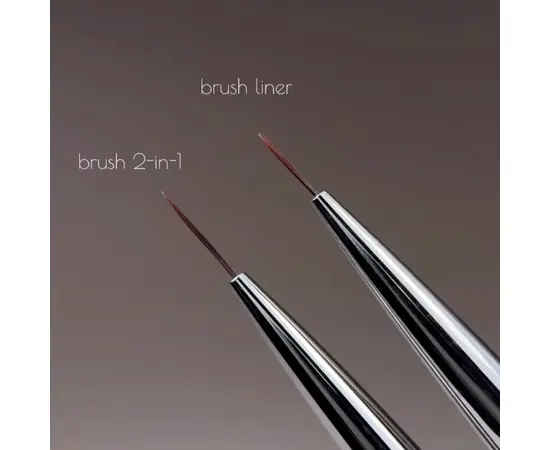 NOTN. Professional Brush 2-in-1: Liner + Oval, 11 mm, двосторонній професійний пензлик для тонких промальовок та викладки гелю #8