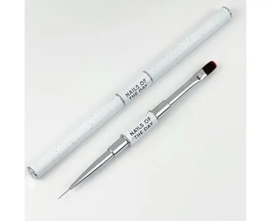 NOTN. Professional Brush 2-in-1: Liner + Oval, 11 mm, двосторонній професійний пензлик для тонких промальовок та викладки гелю #2
