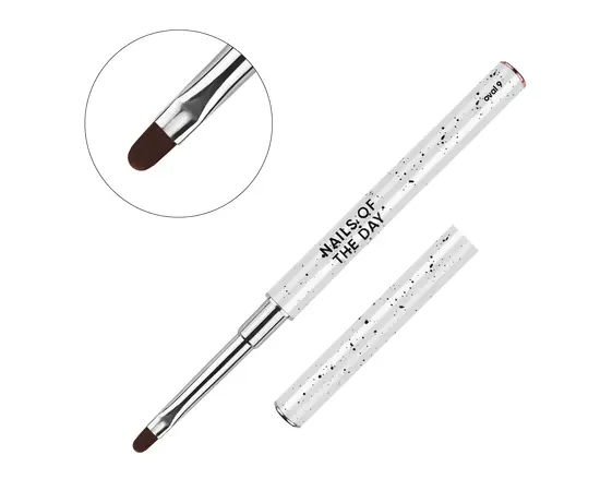 NOTN. Professional Brush Oval, 9 mm, професійний пензлик для викладки гелю, плоский овал #1