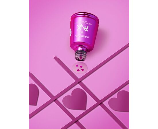 PINX. No Wipe Top, "Lovecore", 8 ml. Густий топ з рожевими сердечками #3