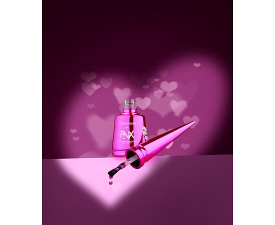 PINX. No Wipe Top, "Lovecore", 8 ml. Густий топ з рожевими сердечками #2