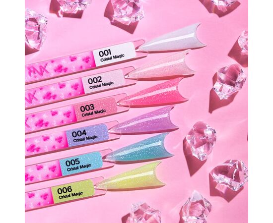 PINX. Cover Base "Cristal Magic",  #003, 8 ml. Кольорова база з шимером #3