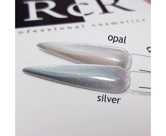 SAGA. Cat's Eye Gel Polish "Cat Shine", #01, Silver, 10 ml. Гель-лак "Котяче око", срібний #3