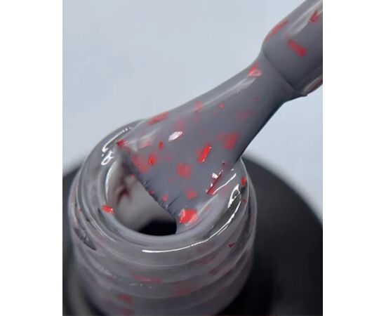 SAGA. Leaf base, #16, 10 ml. Кольорова база із червоною поталлю #1