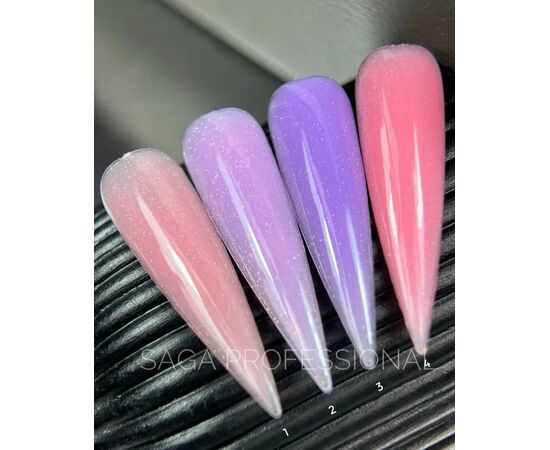SAGA. Shimmer base, #03, 15 ml. Кольорова база з шимером #3