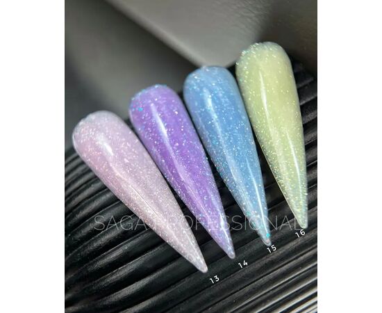 SAGA. Shimmer base, #16, 15 ml. Кольорова база з шимером #3
