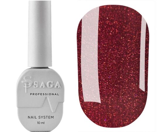 SAGA. Gel Polish "Love Red", #01, 10 ml. Гель-лак з шимером #1