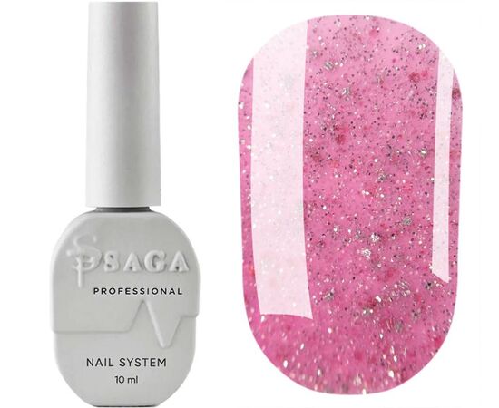 SAGA. Sugar base, #05, 10 ml. Кольорова база з блискітками #1