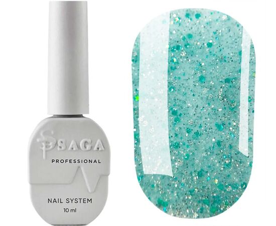 SAGA. Sugar base, #07, 10 ml. Кольорова база з блискітками #1