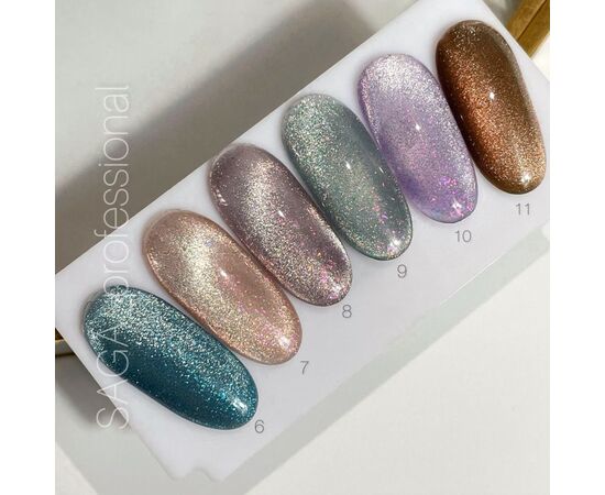 SAGA. Cat's Eye Gel Polish "Cat Shine", #09, 10 ml. Гель-лак "Котяче око" #4