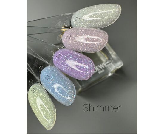 SAGA. Shimmer base, #16, 15 ml. Кольорова база з шимером #4