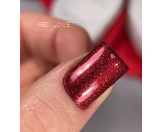 SAGA. Gel Polish "Love Red", #01, 10 ml. Гель-лак з шимером #3